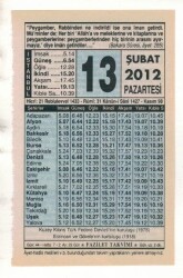 13 Şubat 2012 Takvim Yaprağı EFM(N)1854 - 3