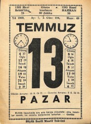 13 Temmuz 1969 Takvim Yaprağı - Doğum Günü Hediyesi EFM(N)11833 - Gökçekoleksiyon