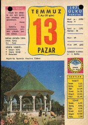 13 Temmuz 1975 Takvim Yaprağı - Doğum Günü Hediyesi EFM(N)9277 - Gökçekoleksiyon