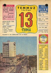 13 Temmuz 1979 Takvim Yaprağı - Doğum Günü Hediyesi EFM(N)12398 - Gökçekoleksiyon