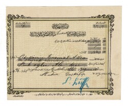 1929 Tokat Şubesi T.C. Evkaf Umum Müdürlüğü Geçiş Dönemi Vezne Makbuzu OSM52 - Gökçekoleksiyon