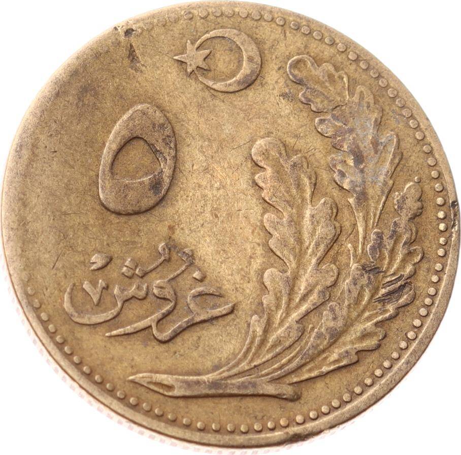 1340 (1924) Yılı 5 Kuruş - Haliyle TCM3308 - 2