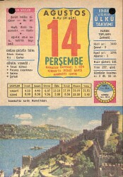 14 Ağustos 1980 Takvim Yaprağı - Doğum Günü Hediyesi EFM(N)9192 - Gökçekoleksiyon