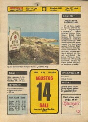 14 Ağustos 1984 Takvim Yaprağı - Doğum Günü Hediyesi EFM(N)9599 - Gökçekoleksiyon