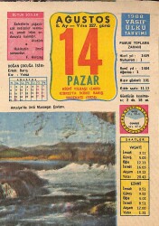 14 Ağustos 1988 Takvim Yaprağı - Doğum Günü Hediyesi EFM(N)9478 - Gökçekoleksiyon