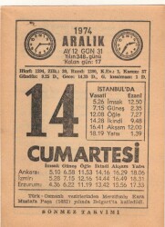 14 Aralık 1974 Takvim Yaprağı EFM(N)4296 - 3
