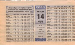 14 Aralık 2008 Takvim Yaprağı EFM(N)4449 - 2