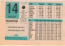 14 Aralık 2009 Takvim Yaprağı EFM(N)4388 - 2