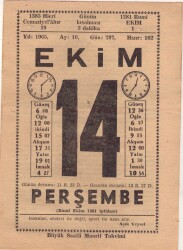 14 Ekim 1965 Takvim Yaprağı EFM(N)3544 - 2