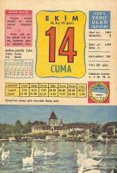 14 Ekim 1983 Takvim Yaprağı - Doğum Günü Hediyesi EFMN14735 - Gökçekoleksiyon