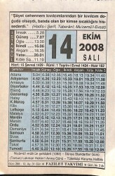 14 Ekim 2008 Takvim Yaprağı - Doğum Günü Hediyesi EFM(N)10656 - 4