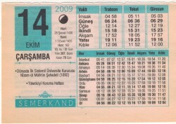 14 Ekim 2009 Takvim Yaprağı EFM(N)3293 - 1