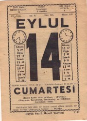 14 Eylül 1963 Takvim Yaprağı EFM(N)3620 - 1