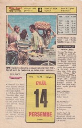 14 Eylül 1978 Takvim Yaprağı -Doğum Günü Hediyesi EFM(N)6266 - Gökçekoleksiyon