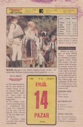 14 Eylül 1980 Takvim Yaprağı -Doğum Günü Hediyesi EFM(N)6414 - Gökçekoleksiyon