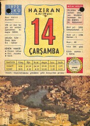 14 Haziran 1972 Takvim Yaprağı - Doğum Günü Hediyesi EFM(N)12164 - Gökçekoleksiyon