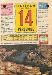 14 Haziran 1973 Takvim Yaprağı - Doğum Günü Hediyesi EFM(N)12359 - Gökçekoleksiyon