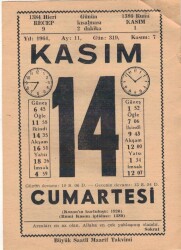 14 Kasım 1964 Takvim Yaprağı EFM(N)3682 - 3
