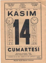 14 Kasım 1964 Takvim Yaprağı EFM(N)3682 - 2