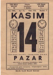 14 Kasım 1965 Takvim Yaprağı EFM(N)3680 - 2