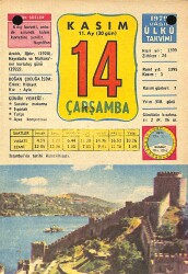 14 Kasım 1979 Takvim Yaprağı - Doğum Günü Hediyesi EFM(N)11670 - Gökçekoleksiyon
