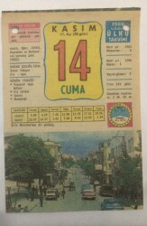 14 Kasım 1980 Takvim Yaprağı -Doğum Günü Hediyesi EFM(N)6452 - Gökçekoleksiyon