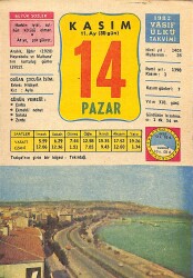 14 Kasım 1982 Takvim Yaprağı - Doğum Günü Hediyesi EFM(N)11881 - Gökçekoleksiyon