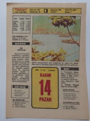 14 Kasım 1982 Takvim Yaprağı - Doğum Günü Hediyesi EFM(N)7350 - Gökçekoleksiyon