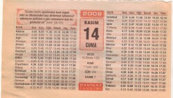 14 Kasım 2008 Takvim Yaprağı EFM(N)3898 - 3