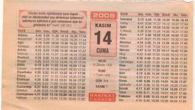 14 Kasım 2008 Takvim Yaprağı EFM(N)3898 - 2