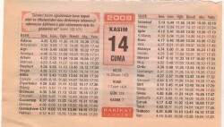 14 Kasım 2008 Takvim Yaprağı EFM(N)3898 - 1