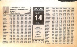 14 Mart 2006 Takvim Yaprağı - Doğum Günü Hediyesi EFMN13230 - Gökçekoleksiyon