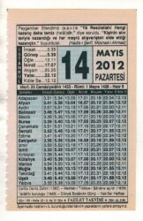 14 Mayıs 2012 Takvim Yaprağı EFM(N)1945 - 2