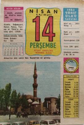 14 Nisan 1983 Takvim Yaprağı - Doğum Günü Hediyesi EFM(N)8456 - 2