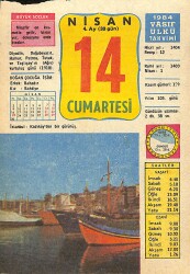 14 Nisan 1984 Takvim Yaprağı - Doğum Günü Hediyesi EFMN15185 - Gökçekoleksiyon