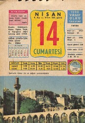 14 Nisan 1990 Takvim Yaprağı - Doğum Günü Hediyesi EFM(N)12438 - Gökçekoleksiyon