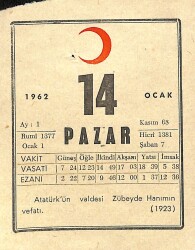 14 Ocak 1962 Takvim Yaprağı - Doğum Günü Hediyesi EFM(N)11798 - Gökçekoleksiyon