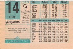 14 Ocak 2009 Takvim Yaprağı EFM(N)4970 - Gökçekoleksiyon