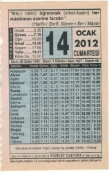 14 Ocak 2012 Takvim Yaprağı EFM(N)1497 - 4