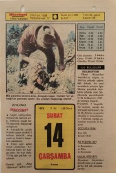 14 Şubat 1979 Takvim Yaprağı - Doğum Günü Hediyesi EFM(N)7596 - Gökçekoleksiyon