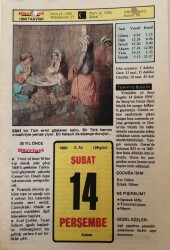 14 Şubat 1980 Takvim Yaprağı - Doğum Günü Hediyesi EFM(N)7623 - Gökçekoleksiyon