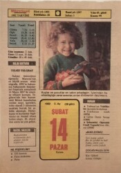 14 Şubat 1982 Takvim Yaprağı - Doğum Günü Hediyesi EFM(N)7683 - Gökçekoleksiyon