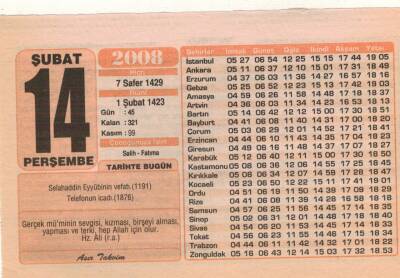 14 Şubat 2008 Takvim Yaprağı EFM(N)5590 - 3