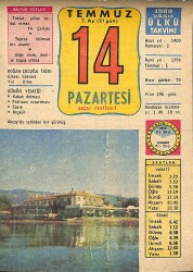 14 Temmuz 1980 Takvim Yaprağı - Doğum Günü Hediyesi EFMN15675 - Gökçekoleksiyon