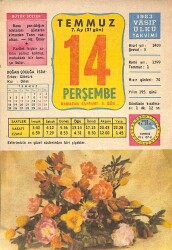 14 Temmuz 1983 Takvim Yaprağı - Doğum Günü Hediyesi EFM(N)9039 - Gökçekoleksiyon