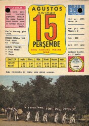 15 Ağustos 1974 Takvim Yaprağı - Doğum Günü Hediyesi EFM(N)9510 - Gökçekoleksiyon