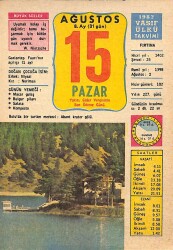 15 Ağustos 1982 Takvim Yaprağı - Doğum Günü Hediyesi EFM(N)9224 - Gökçekoleksiyon