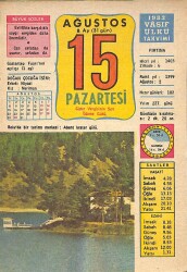 15 Ağustos 1983 Takvim Yaprağı - Doğum Günü Hediyesi EFM(N)9071 - Gökçekoleksiyon