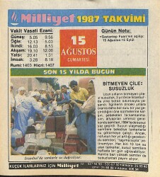 15 Ağustos 1987 Takvim Yaprağı - Doğum Günü Hediyesi EFMN14103 - Gökçekoleksiyon