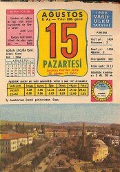 15 Ağustos 1988 Takvim Yaprağı - Doğum Günü Hediyesi EFM(N)9479 - Gökçekoleksiyon